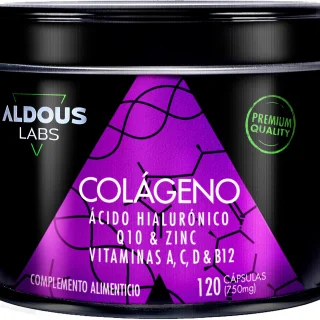 Aldous Colágeno con Ácido Hialuronico, Q10, Vitaminas Y Zinc 120 Cápsulas