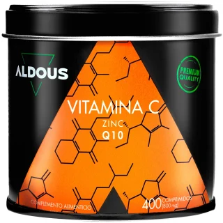 Aldous Vitamina C con Zinc y Coenzima Q10 400 Comprimidos