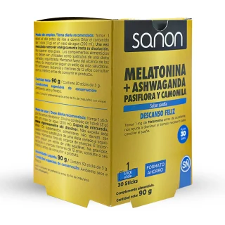 SANON Melatonina + Ashwanda Pasiflora y Camomila 30 Sticks