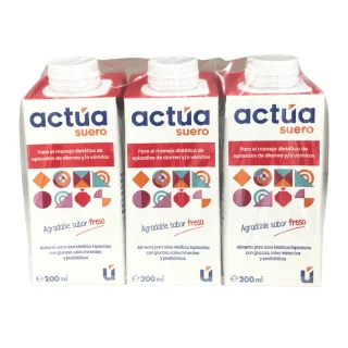 Actua Suero Oral Sabor Fresa 3x200 ml