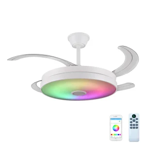 Ventilador de techo Luz RGB Retráctil