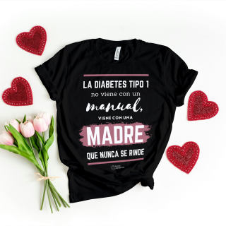 Camiseta mujer negra – Madre Diabetes Tipo 1