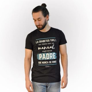 Camiseta hombre negra – Padre Diabetes Tipo 1