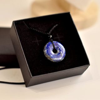 Collar azul círculo Diabetes de piedra natural (Lapislázuli)